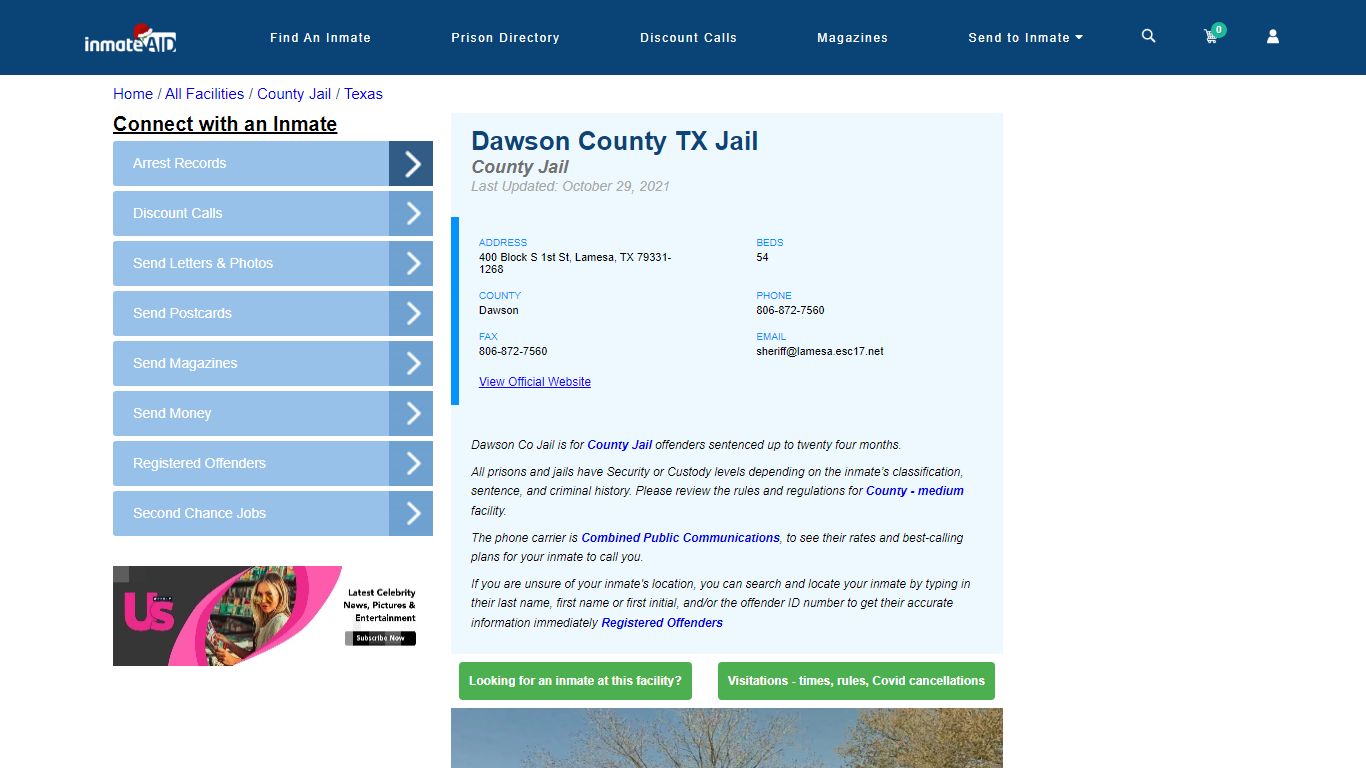 Dawson County TX Jail - Inmate Locator - Lamesa, TX