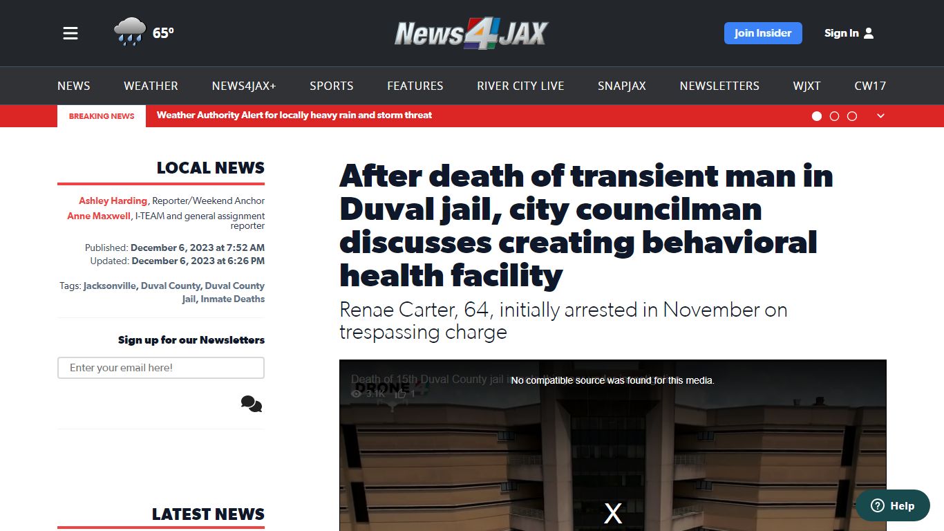 Death of 15th Duval County jail inmate this year under ... - News4JAX
