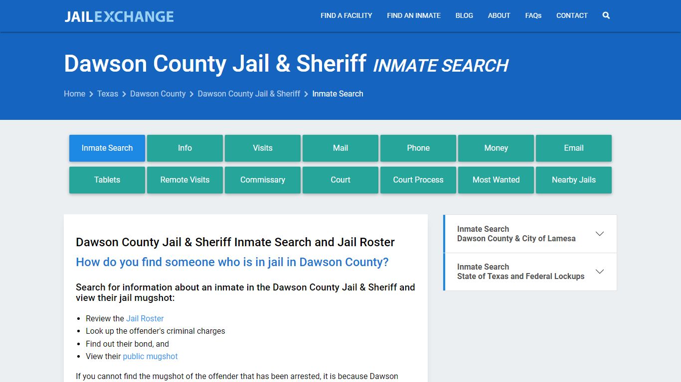 Dawson County Jail & Sheriff Inmate Search - Jail Exchange